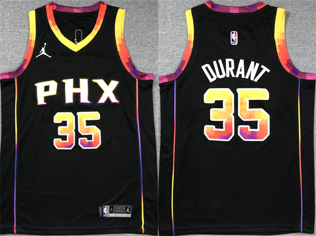 Youth Phoenix Suns #35 Kevin Durant Black 2022/23 Statement Edition Stitched Basketball Jersey